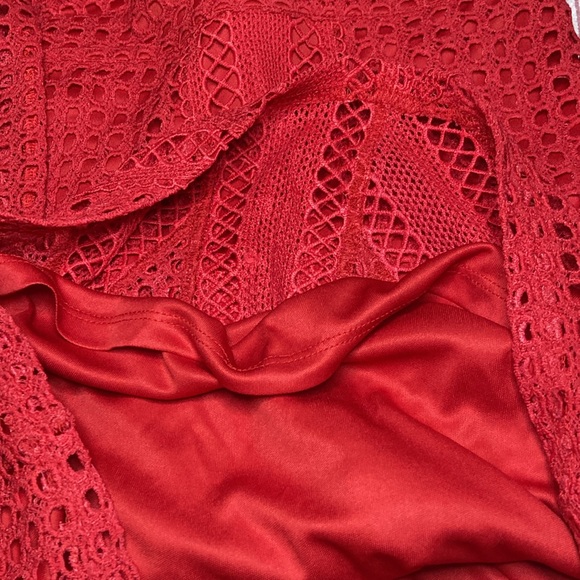 ASTR The Label Mesh Body-Con Red Dress NEW - Picture 11 of 12